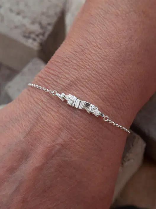 sterling silver bracelet designed by Zoe Davidson in Stromness, Orkney, Scotland