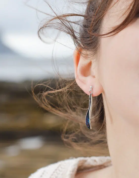 oxidised earrings by Zoe Davidson, Stromness, Orkney