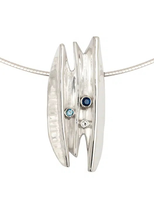 Handmade jewellery with gemstones, sterling silver pendant made by Zoe in Stromness, Orkney, Scotland