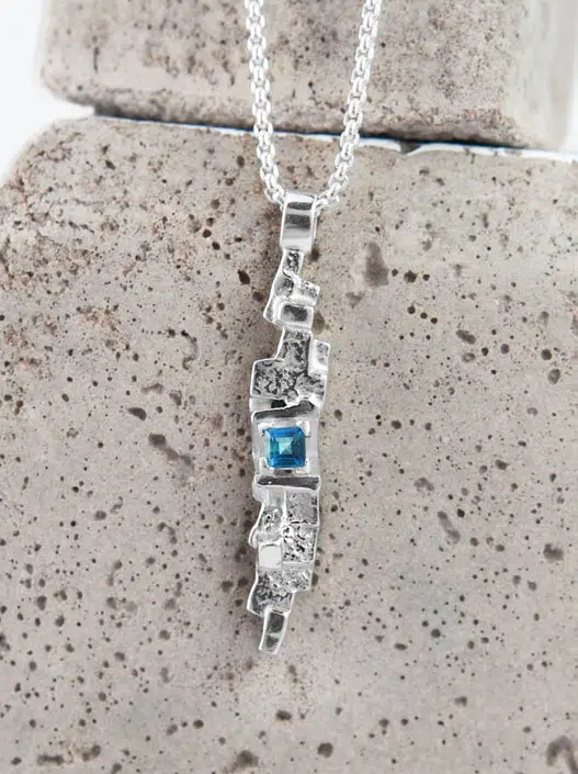 gemstone pendant with choice of stone, handmade by Zoe in Stromness, Orkney, Scotland