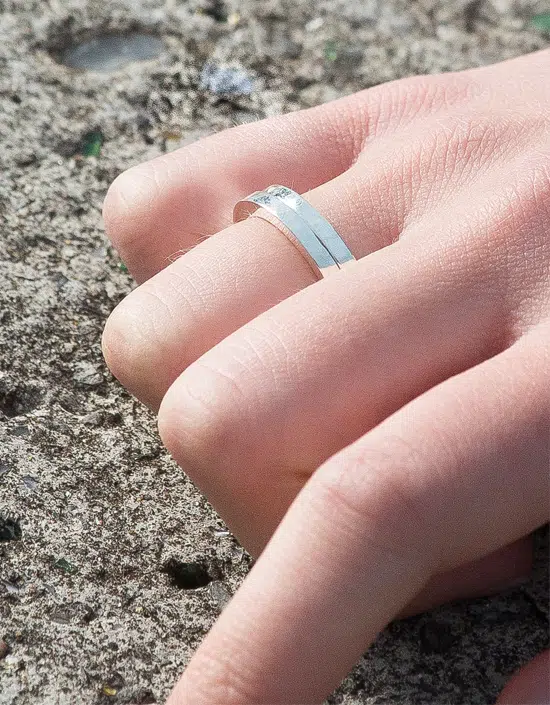 contemporary silver band ring made by Zoe Davidson in Stromness, Orkney, Scotland