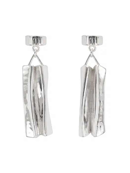 sterling silver earrings are inspired by crevices in the rock formed by the sea's rising and falling tides. Hand made by Zoe in Stromness, Orkney, Scotland