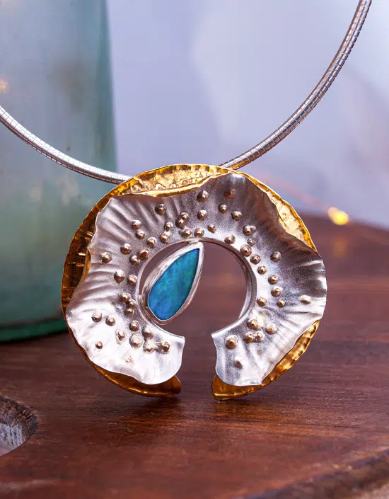 Designer Australian Opal Pendant by Zoe Davidson