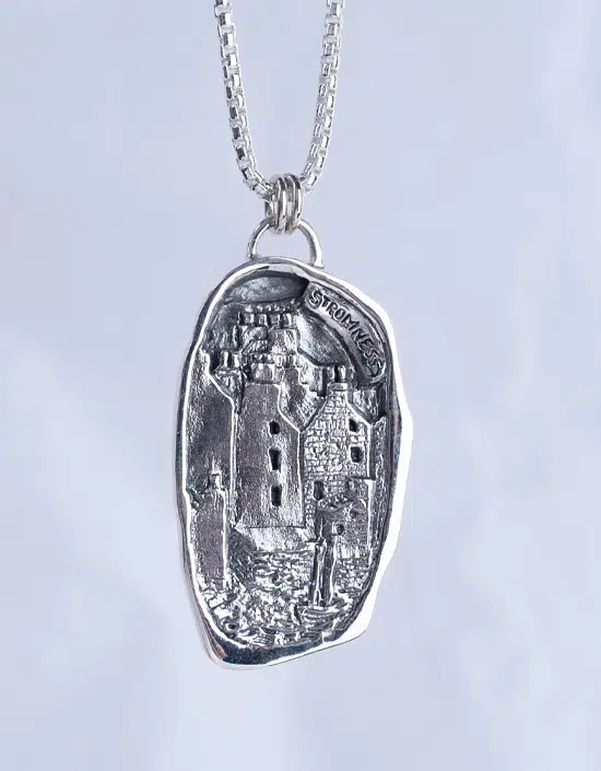 Stromness Houses Pendant made in sterling silver by Zoe in Stromness, Orkney, Scotland