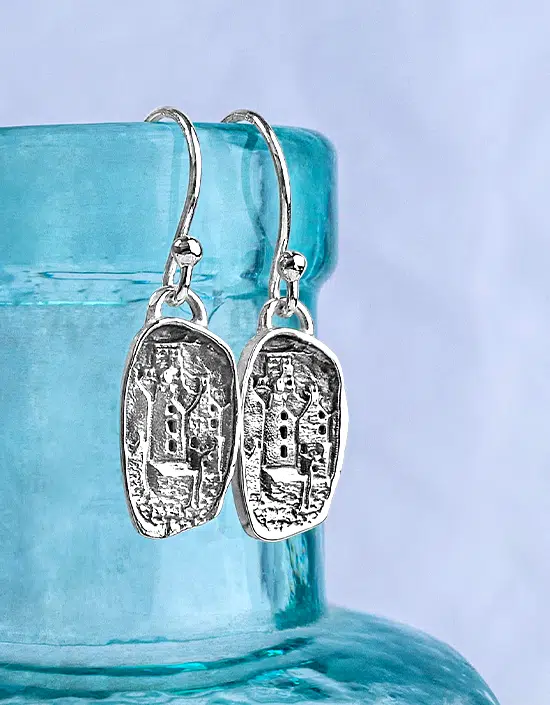 Stromness Hooses Drop Earrings made in sterling silver by Zoe in Stromness, Orkney, Scotland